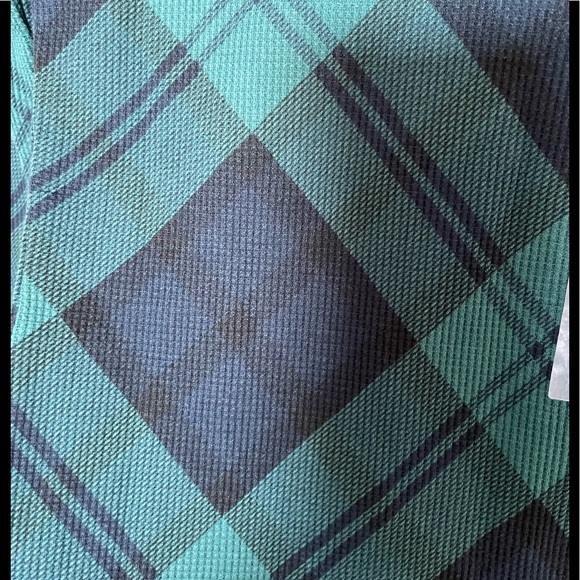 Old Navy Green/Black/Navy Plaid Thermal Top, XS - Picture 3 of 6